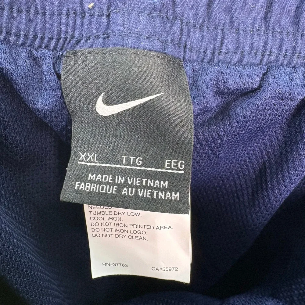 Nike‎ Navy Blue Graphic Logo Swim Trunks Mens XXL Athletic Beachwear Summer Vaca